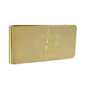 Gold Plated Etched Law Scales Money Clip